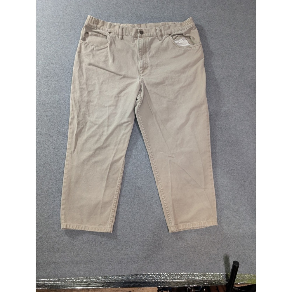 L.L. Bean Double‎ L Khaki Pants Men's Sz 40x29 Comfort Waist Beige Casual Canvas